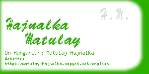 hajnalka matulay business card